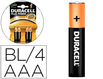 4 pilas recargables Duracell AAA LR03 750mAh 1,5V